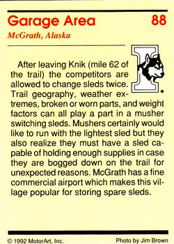 1992 MotorArt Iditarod Sled Dog Race #88 Garage Area Back